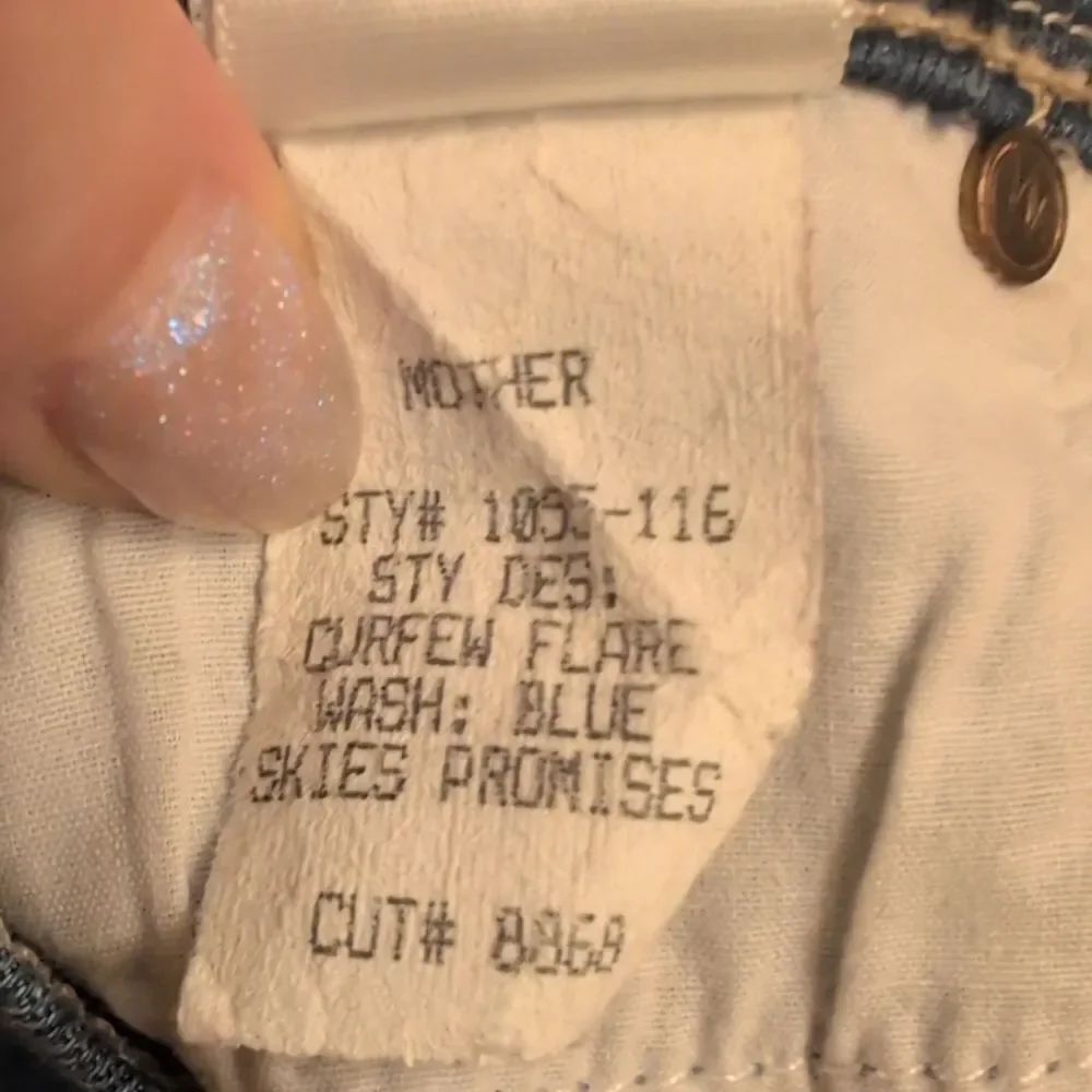 Mother Superior Jeans Curfew Flare Blue Skies Promises Lace Trim Size 25 - Picture 6 of 11